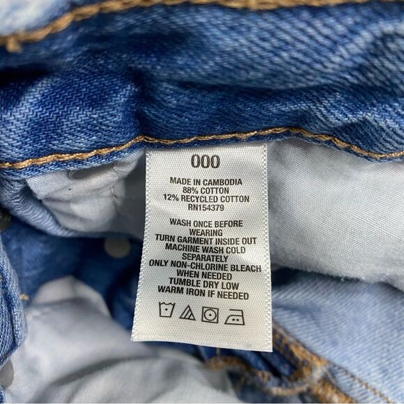 Aeropostale 90's Baggy Jeans Women's 000 Distressed Light Denim‎ High Waist Y2K - Picture 4 of 11